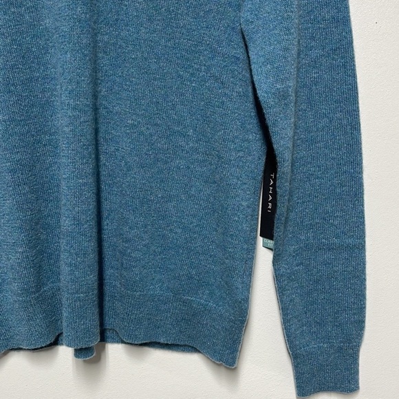 TAHARI Viridian Green Cashmere V-Neck Sweater - Picture 8 of 11